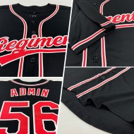 Maglia da baseball autentica, personalizzata, nera e viola, a righe verdi Maglia da baseball autentica, personalizzata, nera e viola, a righe verdi