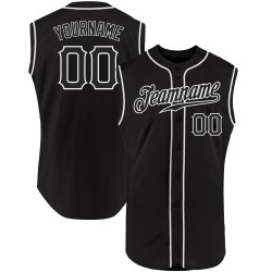 Maglia da baseball autentica personalizzata nera-bianca blu leggera