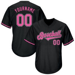 Maglia da baseball personalizzata autentica senza maniche verde rosa-neon nero